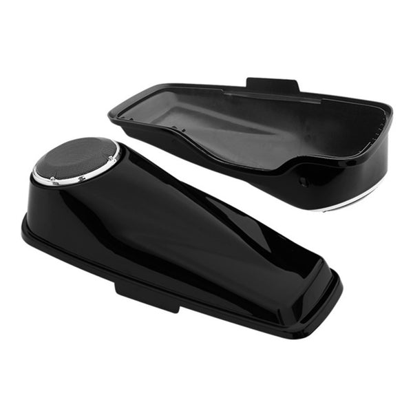 6.5" Saddlebag Speaker Lid Grills For Indian Chieftain & Roadmaster 2014-2018 - Chrome & Black 3 thumbnail image