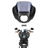 HR3 Carbon Fiber Black Denim Headlight Fairing & Windshield Fit For Harley Softail FXBB FXLR 2018-later