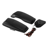 HR3 Black Denim 6 X 9" Saddlebags Lid Speaker Cutouts W/ Grill For Harley Touring Models 2014-2023