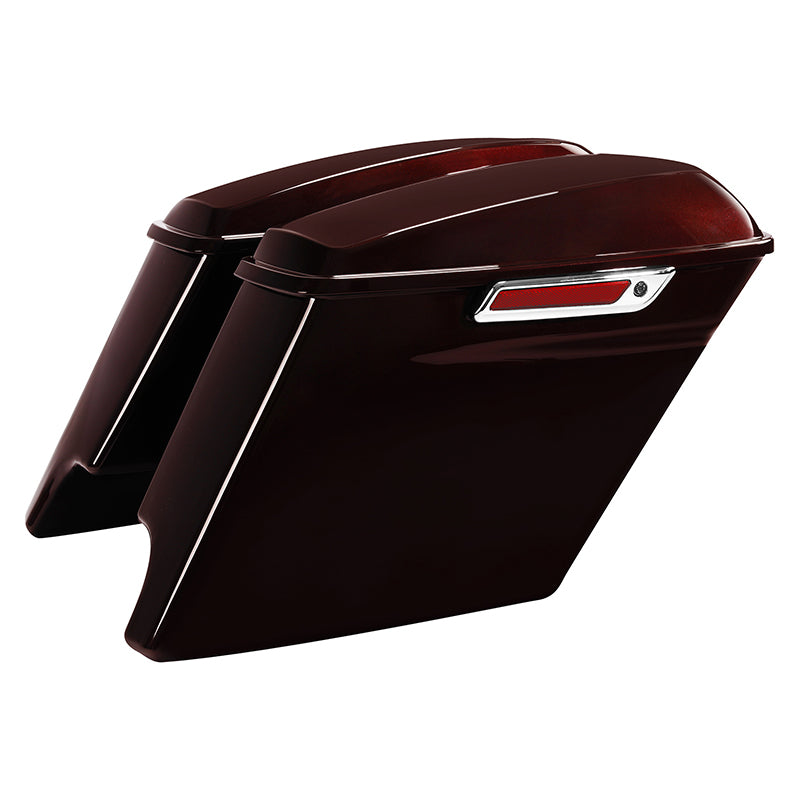 HR3 Midnight Crimson 5" Stretched Extended Saddlebags For Harley Touring 2014-2022