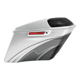 HR3 Silver / Black Honeycomb Fade CVO Stretched Saddlebags with Speaker Lids For 14-23 Harley Touring