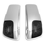 HR3 Silver / Black Honeycomb Fade CVO Stretched Saddlebags with Speaker Lids For 14-23 Harley Touring