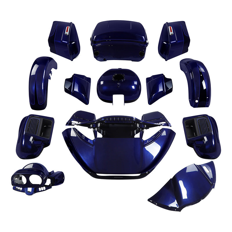 HR3 Zephyr Blue / Black Sunglo Road Glide Limited Fairing Kit