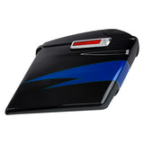 HR3 Candy Cobalt / Indigo Ink  5" Stretched Extended Saddlebags with speaker lids For Harley Touring 2014-2023