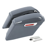 HR3 Gunship Gray CVO Stretched Saddlebags For 14-23 Harley Touring