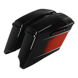 HR3 Sunset Orange / Sunset Black Fade CVO Stretched Saddlebags with Speaker Lids For 14-23 Harley Touring