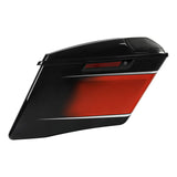 HR3 Sunset Orange / Sunset Black Fade CVO Stretched Saddlebags with Speaker Lids For 14-23 Harley Touring