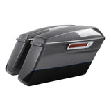 HR3 Gauntlet  Gray Metallic / Vivid Black Hard Saddlebags (Regular) For 14-23 Harley Touring