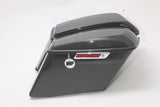 HR3 Gunship Gray CVO Stretched Saddlebags For 14-23 Harley Touring