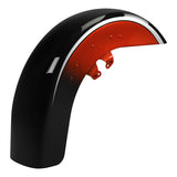 HR3 Sunset Orange / Sunset Black Fade Motorcycle 18" Wide Tire Front Mudguard Fender For Harley Touring Models 2014-2023