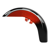 HR3 Sunset Orange / Sunset Black Fade Motorcycle 18" Wide Tire Front Mudguard Fender For Harley Touring Models 2014-2023