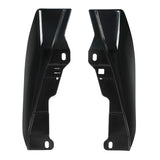 HR3 White Amethyst With Black Licorice Flames Mid Frame Air Heat Deflectors For Harley Touring and Trike Models 09-24