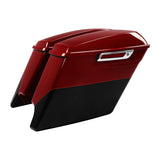 HR3 Billiard Red / Vivid Black 5" Stretched Extended Saddlebags For Harley Touring 2014-2022