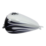 HR3 White Amethyst With Black Licorice Flames Fuel Gas Tank For 2008-2023 Harley Touring Models