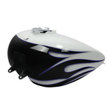 HR3 White Amethyst With Black Licorice Flames Fuel Gas Tank For 2008-2023 Harley Touring Models