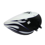 HR3 White Amethyst With Black Licorice Flames Fuel Gas Tank For 2008-2023 Harley Touring Models