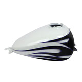 HR3 White Amethyst With Black Licorice Flames Fuel Gas Tank For 2008-2023 Harley Touring Models