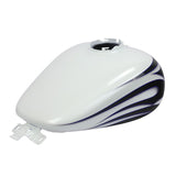 HR3 White Amethyst With Black Licorice Flames Fuel Gas Tank For 2008-2023 Harley Touring Models