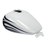 HR3 White Amethyst With Black Licorice Flames Fuel Gas Tank For 2008-2023 Harley Touring Models