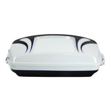 HR3 White Amethyst With Black Licorice Flames 5.5" Razor Style Tour Pack Luggage For 14-24 Harley Touring