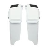 HR3 White Amethyst With Black Licorice Flames CVO Stretched Saddlebags with Speaker Lids For 14-23 Harley Touring