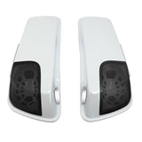 HR3 White Amethyst With Black Licorice Flames CVO Stretched Saddlebags with Speaker Lids