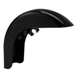 HR3 Vivid Black Motorcycle 18" Wide Tire Front Mudguard Fender For Harley Touring Models 2014-2023