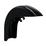 HR3 Vivid Black Motorcycle 18" Wide Tire Front Mudguard Fender For Harley Touring Models 2014-2023