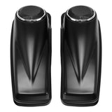 HR3 Black Denim 6.5" Saddlebag Speaker Lids For Harley Touring Street Glide Road King 2014-2023