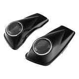 HR3 Black Denim 6.5" Saddlebag Speaker Lids For Harley Touring Street Glide Road King 2014-2023