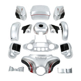 HR3 Candy Red / Silver Honeycomb Fade Complete Body Fairing Kit For Harley Ultra Limited  FLHTK 14-23