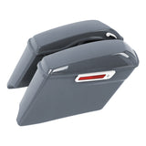 HR3 Gunship Gray CVO Stretched Saddlebags For 14-23 Harley Touring