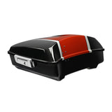 HR3 Sunset Orange / Sunset Black Fade 10.7" Chopped Style Tour Pack Luggage For 14-24 Harley Touring