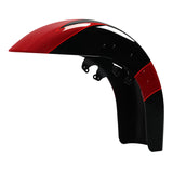 HR3 Starfire Black / Atomic Red Motorcycle 18" Wide Tire Front Mudguard Fender For Harley Touring Models 2014-2023