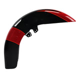 HR3 Starfire Black / Atomic Red Motorcycle 18" Wide Tire Front Mudguard Fender For Harley Touring Models 2014-2023