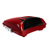 HR3 Starfire Black / Atomic Red 5.5" Razor Style Tour Pack Luggage For 14-24 Harley Touring