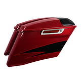 HR3 Starfire Black / Atomic Red CVO Stretched Saddlebags with Speaker Lids  For 14-23 Harley Touring