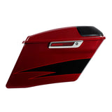 HR3 Starfire Black / Atomic Red CVO Stretched Saddlebags with Speaker Lids  For 14-23 Harley Touring