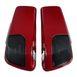 HR3 Starfire Black / Atomic Red CVO Stretched Saddlebags with Speaker Lids  For 14-23 Harley Touring