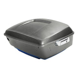 HR3 Superior Blue / Billet Silver King Size Tour Pack Luggage with Speaker Cut Outs For 14-24 Harley Touring