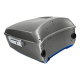 HR3 Superior Blue / Billet Silver King Size Tour Pack Luggage with Speaker Cut Outs For 14-24 Harley Touring