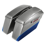 HR3 Superior Blue / Billet Silver Hard Saddlebags (Regular) For 14-23 Harley Touring