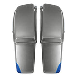 HR3 Superior Blue / Billet Silver Hard Saddlebags (Regular) For 14-23 Harley Touring