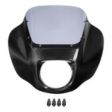 HR3 Carbon Fiber Vivid Black Headlight Fairing & Windshield Fit For Harley Softail FXBB FXLR 2018-later