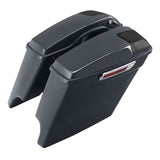 HR3 Gunship Grey 5" Stretched Extended Saddlebags with Speaker Lids For Harley Touring 2014-2023