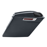 HR3 Gunship Grey 5" Stretched Extended Saddlebags with Speaker Lids For Harley Touring 2014-2023