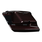 HR3 Midnight Crimson / Vivid Black 5" Stretched Extended Saddlebags with speaker lids For Harley Touring 2014-2023