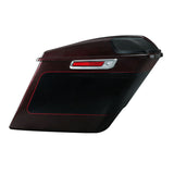 HR3 Midnight Crimson / Vivid Black 5" Stretched Extended Saddlebags with speaker lids For Harley Touring 2014-2023