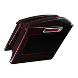 HR3 Midnight Crimson / Vivid Black 5" Stretched Extended Saddlebags with speaker lids For Harley Touring 2014-2023