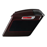 HR3 Midnight Crimson / Vivid Black 5" Stretched Extended Saddlebags with speaker lids For Harley Touring 2014-2023